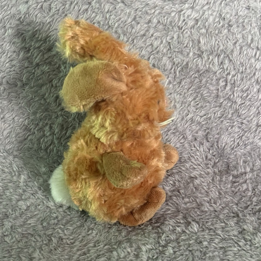 Ganz Bunny Rabbit Plush Stuffed Animal Toy Bean Bag Brown Textured Fur Soft 6" - Picture 6 of 8